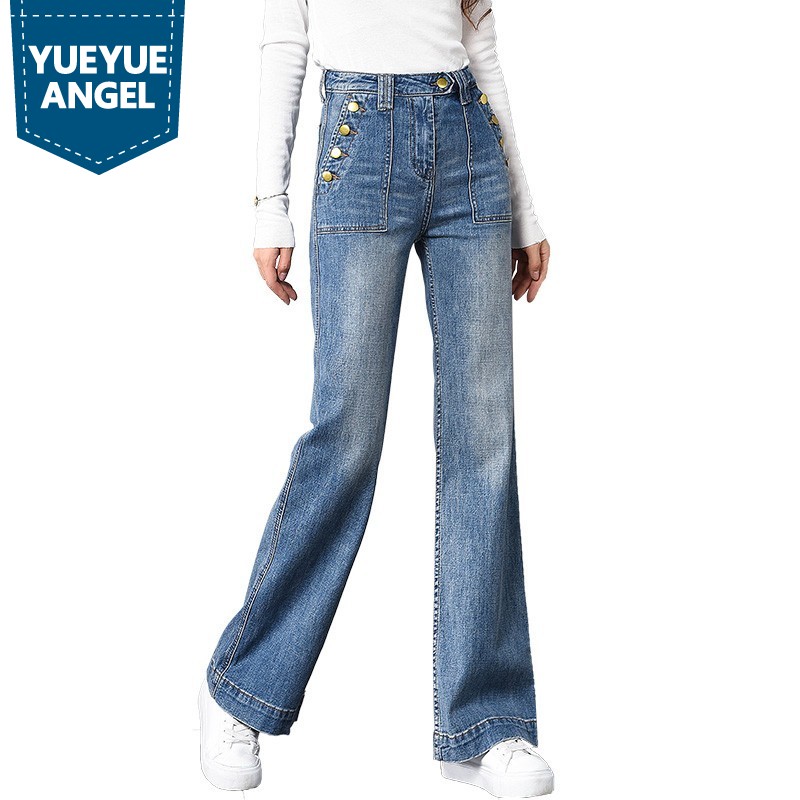 2019 Straight Buttons Loose High Waist Slim Fit Flare Pants Jeans Korean Fashion Full Length Trousers Top Quality Denim Pants
2019 Straight Buttons Loose High Waist Slim Fit Flare Pants Jeans Korean Fashion Full Length Trousers Top Quality Denim Pants