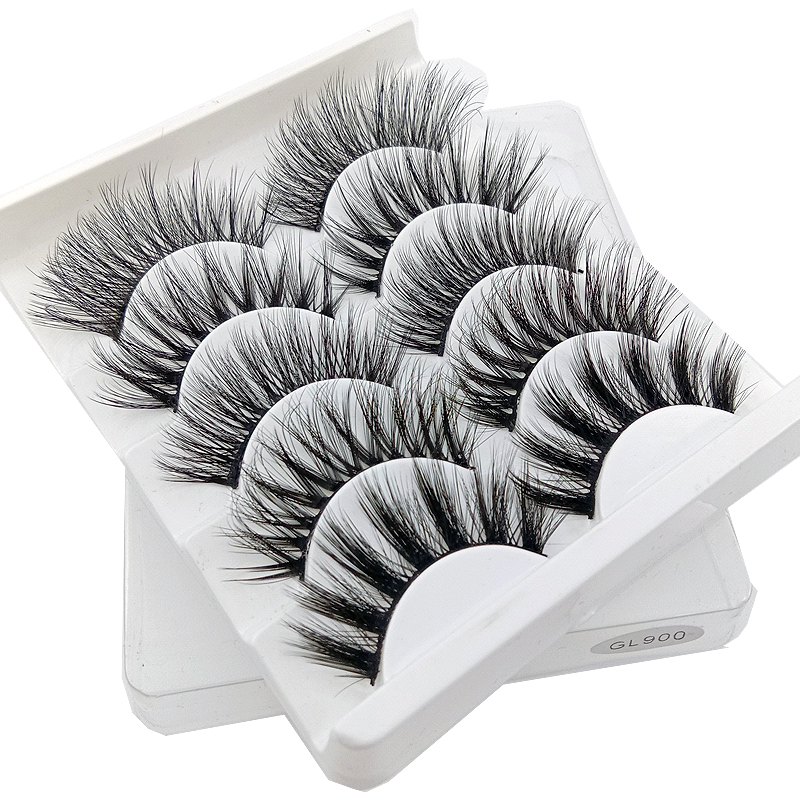 5 Pairs Mixed Styles 3D Mink Hair False Eyelashes Handmade Natural Long Eyelash Wispy Fluffy Multilayer Lashes Reusable