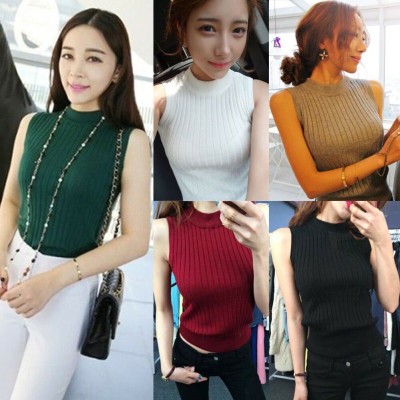 New 2020 Summer Women Vest Sleeveless Knit Vest Tanks Cami Plain Shirt Blouse O Neck Spring Fashion Casual Streetwear, Black
New 2020 Summer Women Vest Sleeveless Knit Vest Tanks Cami Plain Shirt Blouse O Neck Spring Fashion Casual Streetwear, Black