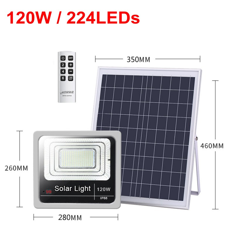 LED Flood Light 100W 120W Super Bright Work Lighting 6500K White Light IP66 Solar Lamp for Garage Yard Garden Gutter