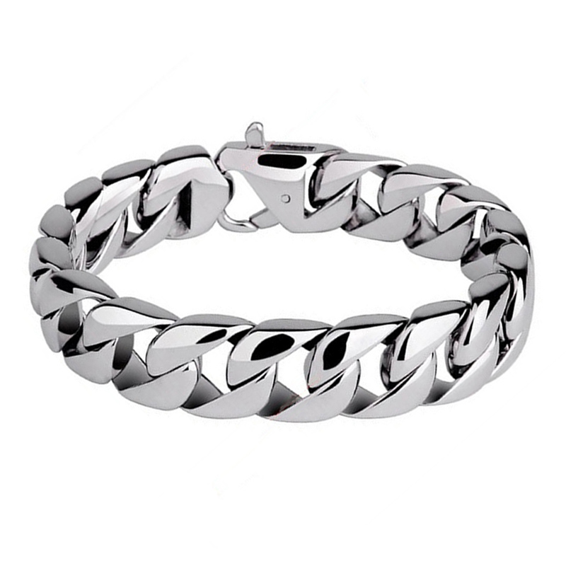 Men Bracelets 316L Stainless Steel High Polished Cuban Chain Punk Wristband Bangle Pulseras Classic Jewelry Brace lace Hip Hop Accessories, Golden;silver
Men Bracelets 316L Stainless Steel High Polished Cuban Chain Punk Wristband Bangle Pulseras Classic Jewelry Brace lace Hip Hop Accessories, Golden;silver