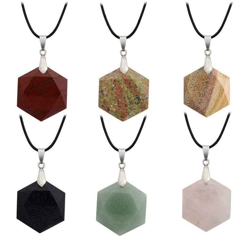 2020 Statement Choker Bohemian Necklace Natural Stone Hexagon Section Crystal Necklaces for Fashion Women Jewelry Agates Pendant
2020 Statement Choker Bohemian Necklace Natural Stone Hexagon Section Crystal Necklaces for Fashion Women Jewelry Agates Pendant