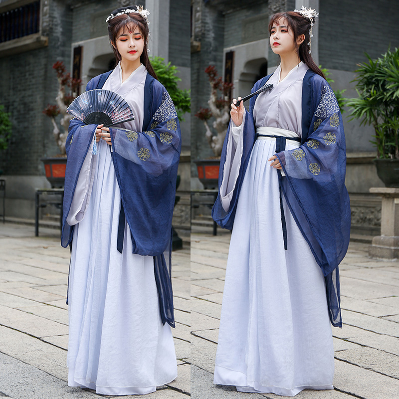 Blue Hanfu Women Ancient Performance Dance Costume Chinese Festival Outfit Lady Oriental Stage Clothes Folk Fairy Dress DF1025
Blue Hanfu Women Ancient Performance Dance Costume Chinese Festival Outfit Lady Oriental Stage Clothes Folk Fairy Dress DF1025