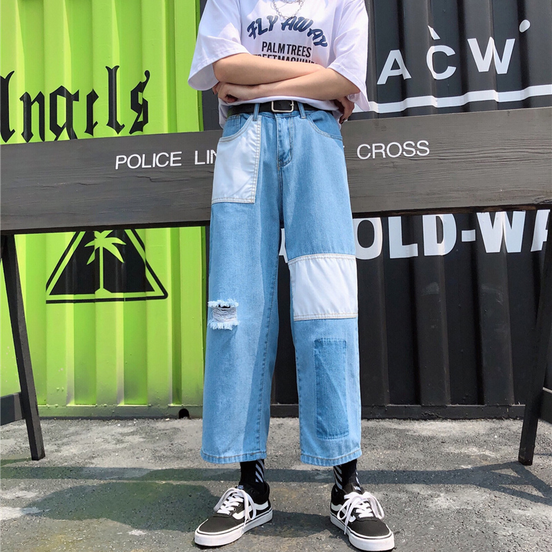 Harajuku vintage jeans woman loose straight high waist jeans plus size chic summer ladies streetwear denim jean, Blue
Harajuku vintage jeans woman loose straight high waist jeans plus size chic summer ladies streetwear denim jean, Blue