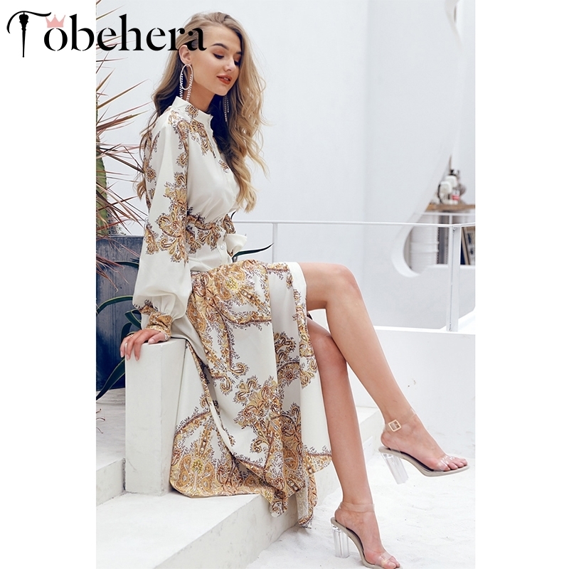 Glamaker Paisley print maxi women dress Boho summer long dress elegant casual Vintage dress floral night festa split sexy sale V191019
