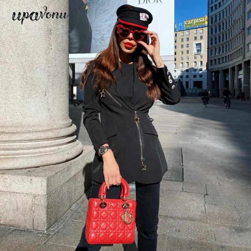 Upavonu High Quality Black Slim Blazer Women 2020 New Lapel Long Sleeve Zipper Suit Jacket Fashion Office Slim Blazer Clothes
Upavonu High Quality Black Slim Blazer Women 2020 New Lapel Long Sleeve Zipper Suit Jacket Fashion Office Slim Blazer Clothes