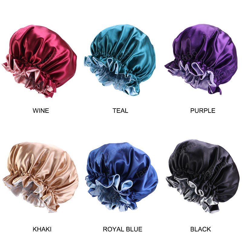 Muslim Women Extra Large Size Sleeping Satin Bonnet Turban Hat Cancer Chemo Beanies Hair Cap Headwrap Accessories