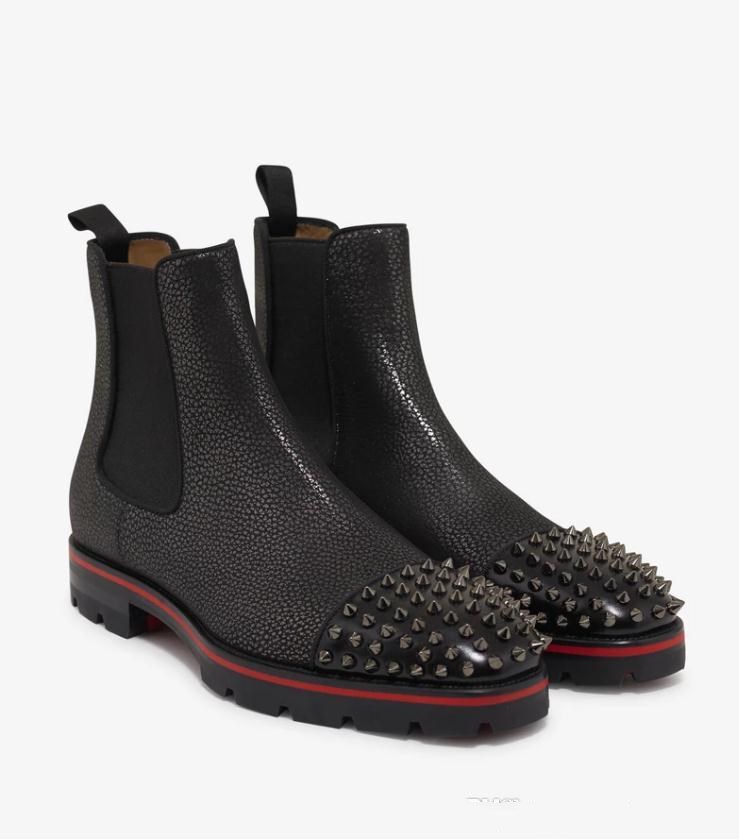In Box,Italy Top Design Men's Boots Red Bottom ,Black Calfskin Cracked Leather Red Soles Melon Ankle Boot With Spikes Toe Mens Flat Glitter, Colour1
In Box,Italy Top Design Men's Boots Red Bottom ,Black Calfskin Cracked Leather Red Soles Melon Ankle Boot With Spikes Toe Mens Flat Glitter, Colour1