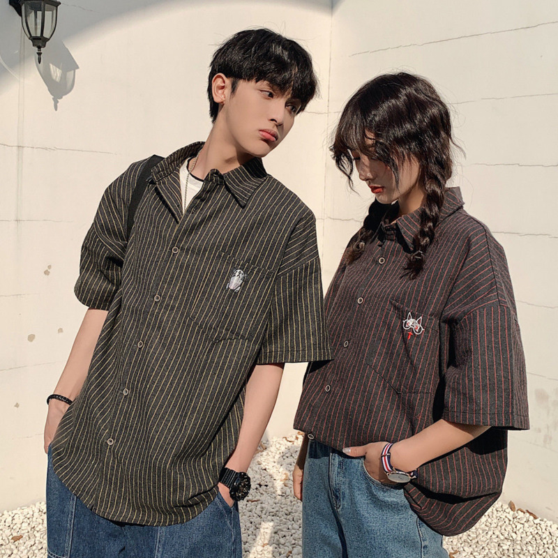2020 New Spring Korean Trend Couple Harajuku Loose Japanese Wild Casual Striped Short Sleeve Shirt Retro Pocket Pure Cotton, Yellow stripes
2020 New Spring Korean Trend Couple Harajuku Loose Japanese Wild Casual Striped Short Sleeve Shirt Retro Pocket Pure Cotton, Yellow stripes