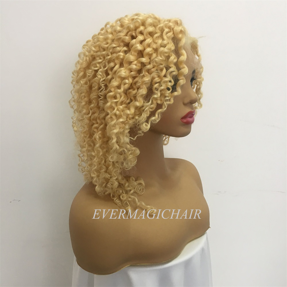 613 blonde full lace wig human hair curly Brazilian Virgin Human Hair 150 Density Lace Front wig With Baby Hair Glueless