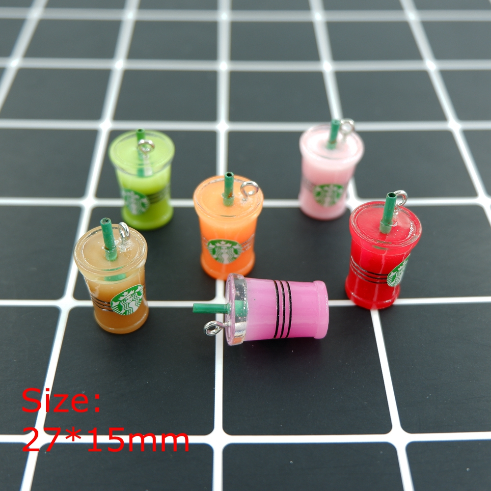 Colorful Milk coffee dink Charms Pendants for DIY decoration bracelets necklace earring key chain Jewelry Making