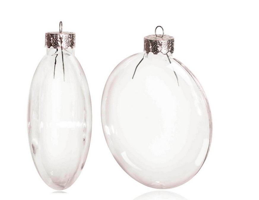 Free Shipping DIY Paintable Clear Christmas Decoration, 80mm Glass Disc Ornament With Silver Cap, 100/Pack