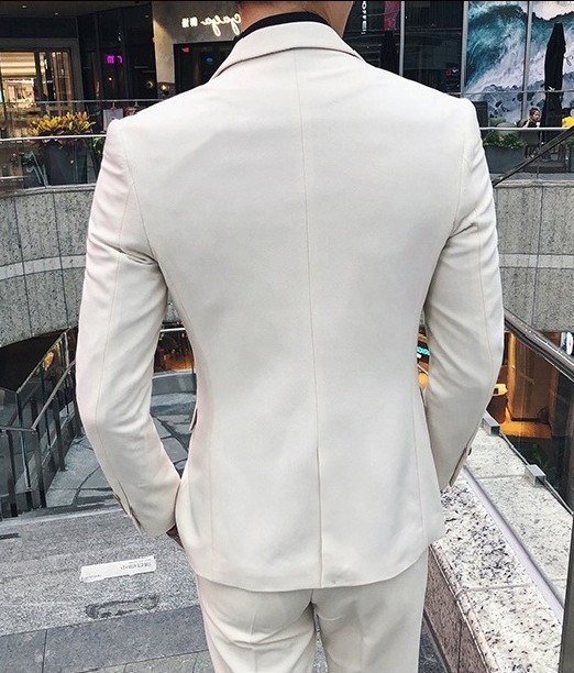 High Quality Two Buttons Wedding Groom Tuxedos Notch Lapel Groomsmen Men Formal Prom Suits (Jacket+Pants+Vest+Tie) W163