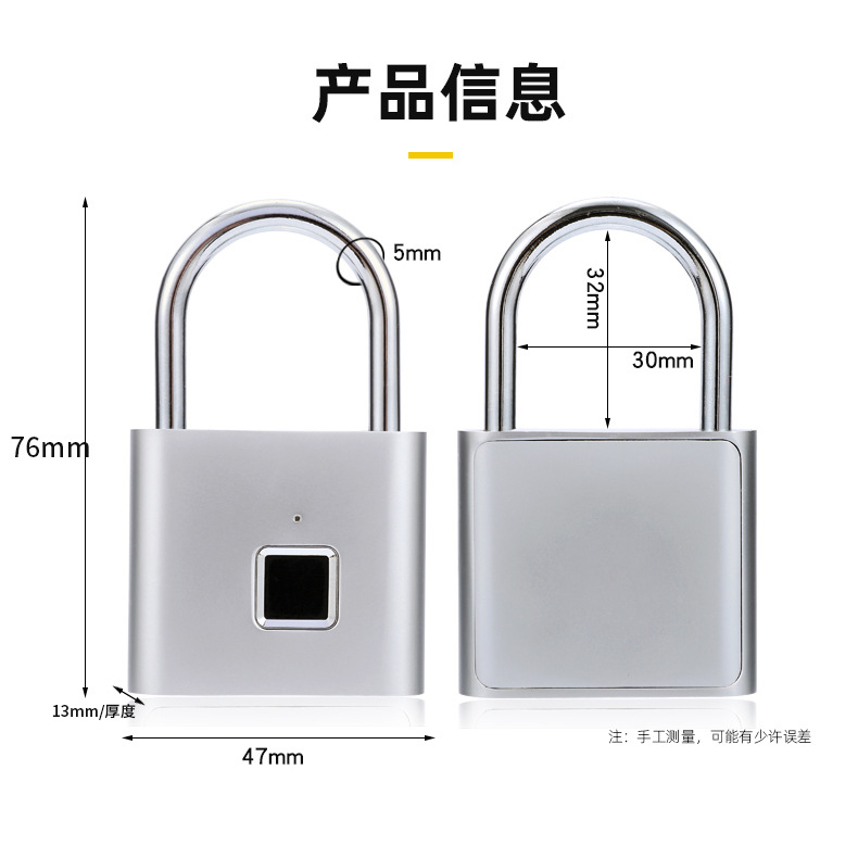 smart padlock waterproof case pack zipper gym locker door electronic password fingerprint padlock