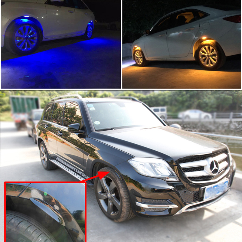 4pcs/lot Car Wheel Eyebrow Lght Atmosphere LED Auto Wheel Eyebrow Neon Tire Lights 7 Colors