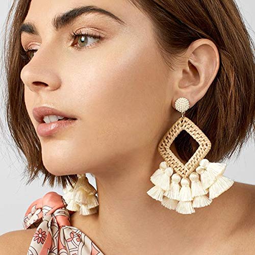 Rattan Tassel Earrings for Women Bohemian Statement Handmade Woven Drop Dangle Earrings
Rattan Tassel Earrings for Women Bohemian Statement Handmade Woven Drop Dangle Earrings