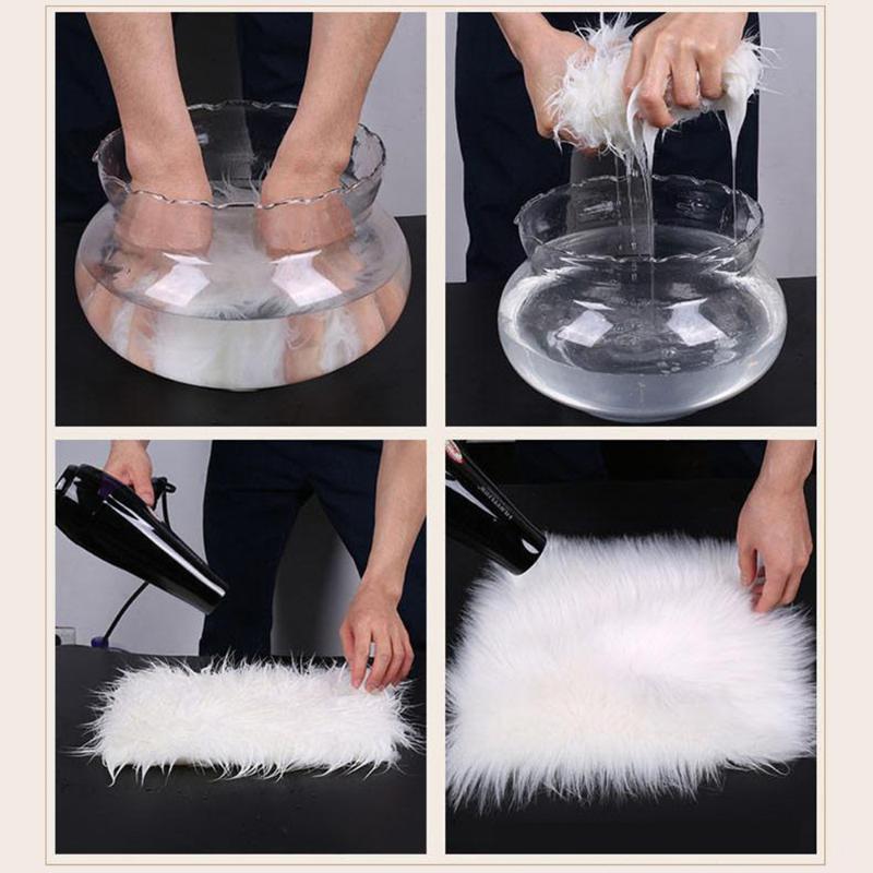 White Shaggy Silky Plush Carpet Faux Fur Rug Bedside Rugs Rectangle Soft Faux Sheepskin Fur Area Rugs for Bedroom Floor