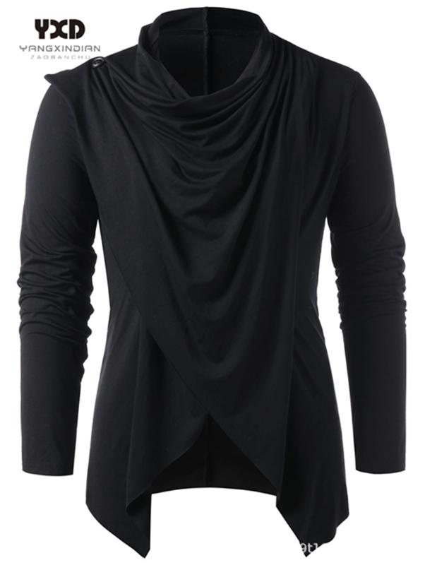 Brand Fashion Men Asymmetrical Overlap Cardigan Casual Knitted Long Sleeve Sweaters Shawl Collar Open Front Tops Men Sweaters, Black
Brand Fashion Men Asymmetrical Overlap Cardigan Casual Knitted Long Sleeve Sweaters Shawl Collar Open Front Tops Men Sweaters, Black