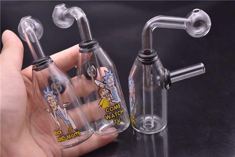2pcs Glass Oil Burner water Bong pipe small burner pipes bubbler dab rigs Oil rig for smoking Popular mini beaker Bongs