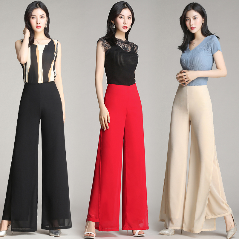 Chiffon Women Wide Leg Pants 2020 Summer High Waist Ladies Trousers Openning The Leg Casual Pants Solid Color Capris Plus Size, Beige
Chiffon Women Wide Leg Pants 2020 Summer High Waist Ladies Trousers Openning The Leg Casual Pants Solid Color Capris Plus Size, Beige