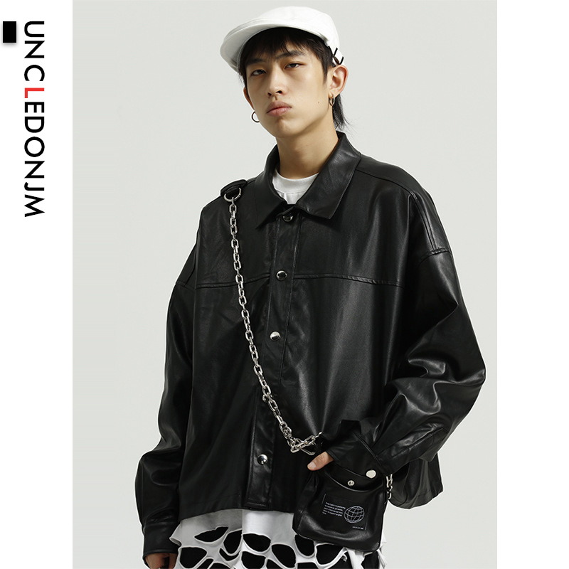 UNCLEDONJM Autumn Winter Casual Zipper PU Leather Jacket Motorcycle Leather Jacket Men Loose Fit Mens Jackets And Coats 89208, Black
UNCLEDONJM Autumn Winter Casual Zipper PU Leather Jacket Motorcycle Leather Jacket Men Loose Fit Mens Jackets And Coats 89208, Black