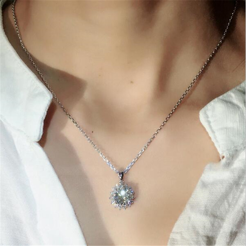Sterg Sier White Topaz CZ Dia Pendant Necklace for Women - Elegant Party & Wedding Jewelry