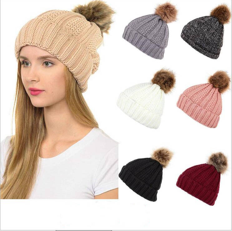 Knit Hats Fur Pom Beanie Winter Solid Hats Ski Skull Caps Crochet Skullies Cap Fashion Xmas Party Hat Wool Outdoor Caps Gifts D6231
Knit Hats Fur Pom Beanie Winter Solid Hats Ski Skull Caps Crochet Skullies Cap Fashion Xmas Party Hat Wool Outdoor Caps Gifts D6231
