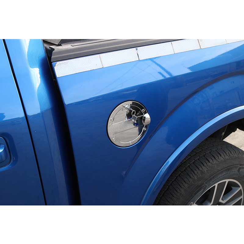 Chrome Gas Door Fuel Tank Oil Cap Cover With Lock For Ford F150 Car Accessories