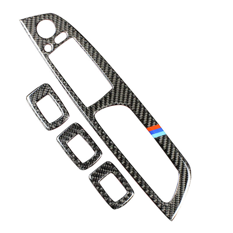 Carbon Fiber Window Lifter Control Frame Window Switch Decor Armrest Panel Trim car Interior accessories For bmw x5 e70 x6 e71