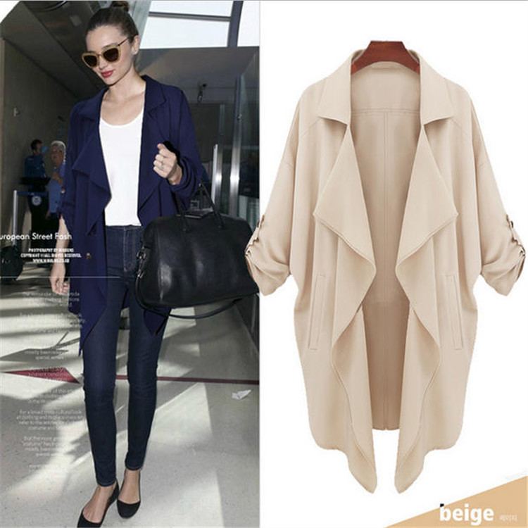 Women Trench Coat Long Sleeve Casual Beige Cardigan 2018 Autumn Winter New Loose Outerwear Fashion Plus Size Long Windbreaker
Women Trench Coat Long Sleeve Casual Beige Cardigan 2018 Autumn Winter New Loose Outerwear Fashion Plus Size Long Windbreaker