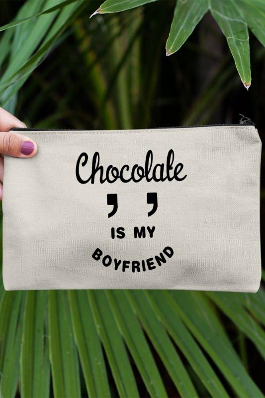 Angemiel Clutch Chocolate Is My Boyfriend Portfolio Hand Makeup Bag