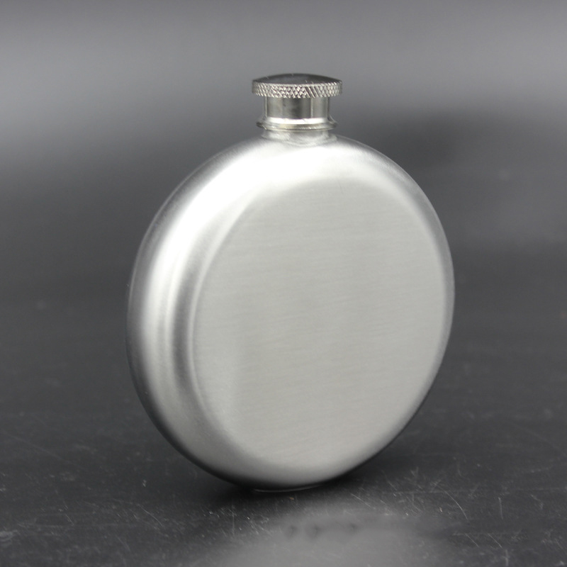 DHL 5oz Stainless Steel Hip Flask Portable Outdoor Flagon Whisky Stoup Wine Pot Alcohol Bottles Mini Round Men Pocket Hip Flasks