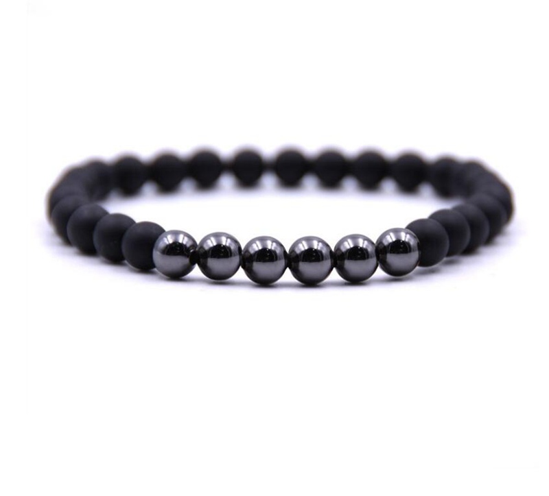 Magnetic bracelet black agate male and female sexual anxiety relief aura cure fashion pop bracelet