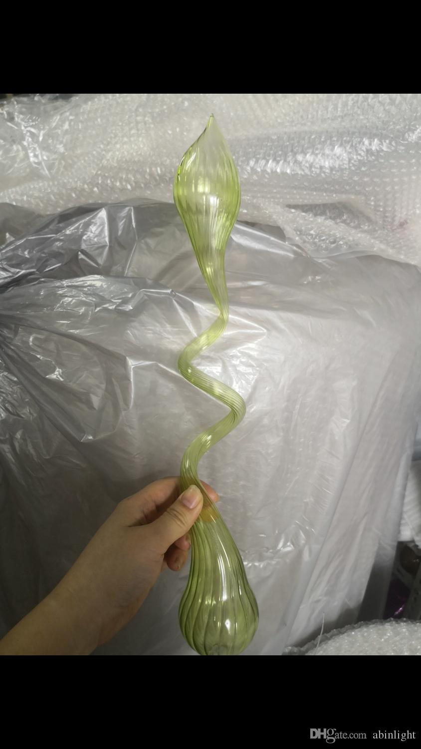 Creative Large Nepenthes Chandelier Indoor Miscellaneous Hand Blown Glass Foliage Chandelier for Entrance Halls Reception Areas