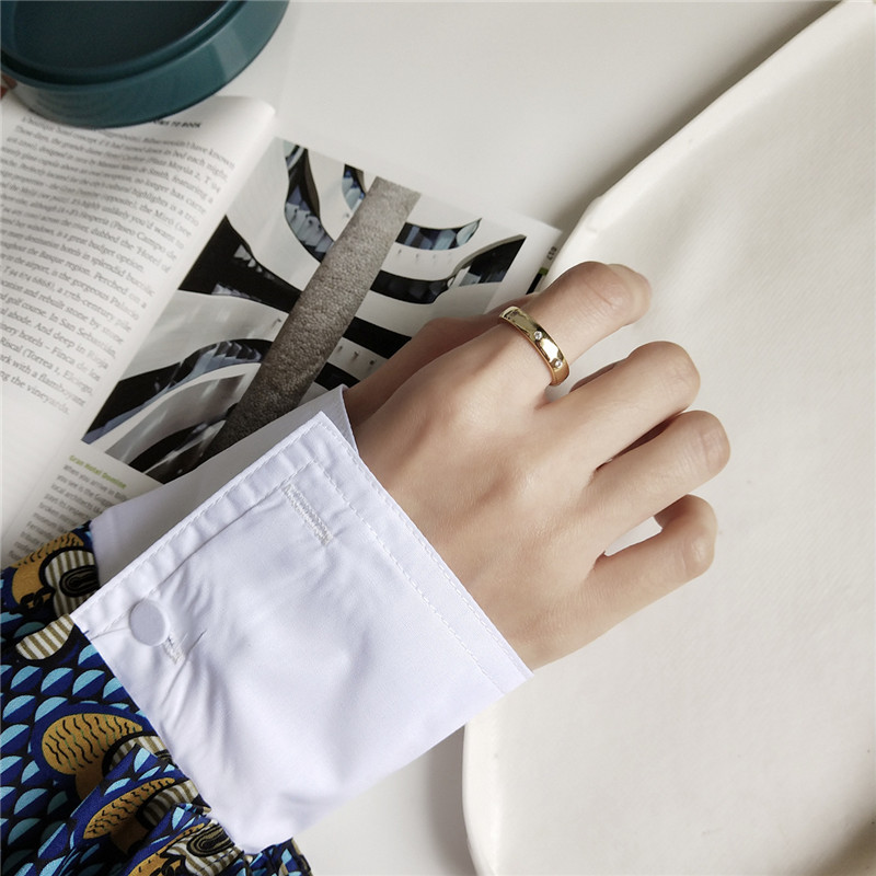 New White Gold Color Tiny Zircon Inlay Finger Rings For Women 100% 925 Sterling Silver Wedding Band Ring