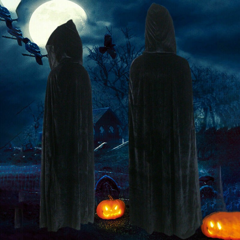 Fashion Adult Men Women Kids Costume Accessories Long Velvet Cape Hooded Cloak Cosplay Unisex Wholesale Halloween Accessory Outwear Wizard Witch Princ