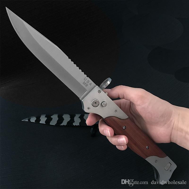 Large M9 A07 knife automatic E07 162 pocket knife camping tool survival knife outdoor tactics knives free of freight.
Large M9 A07 knife automatic E07 162 pocket knife camping tool survival knife outdoor tactics knives free of freight.