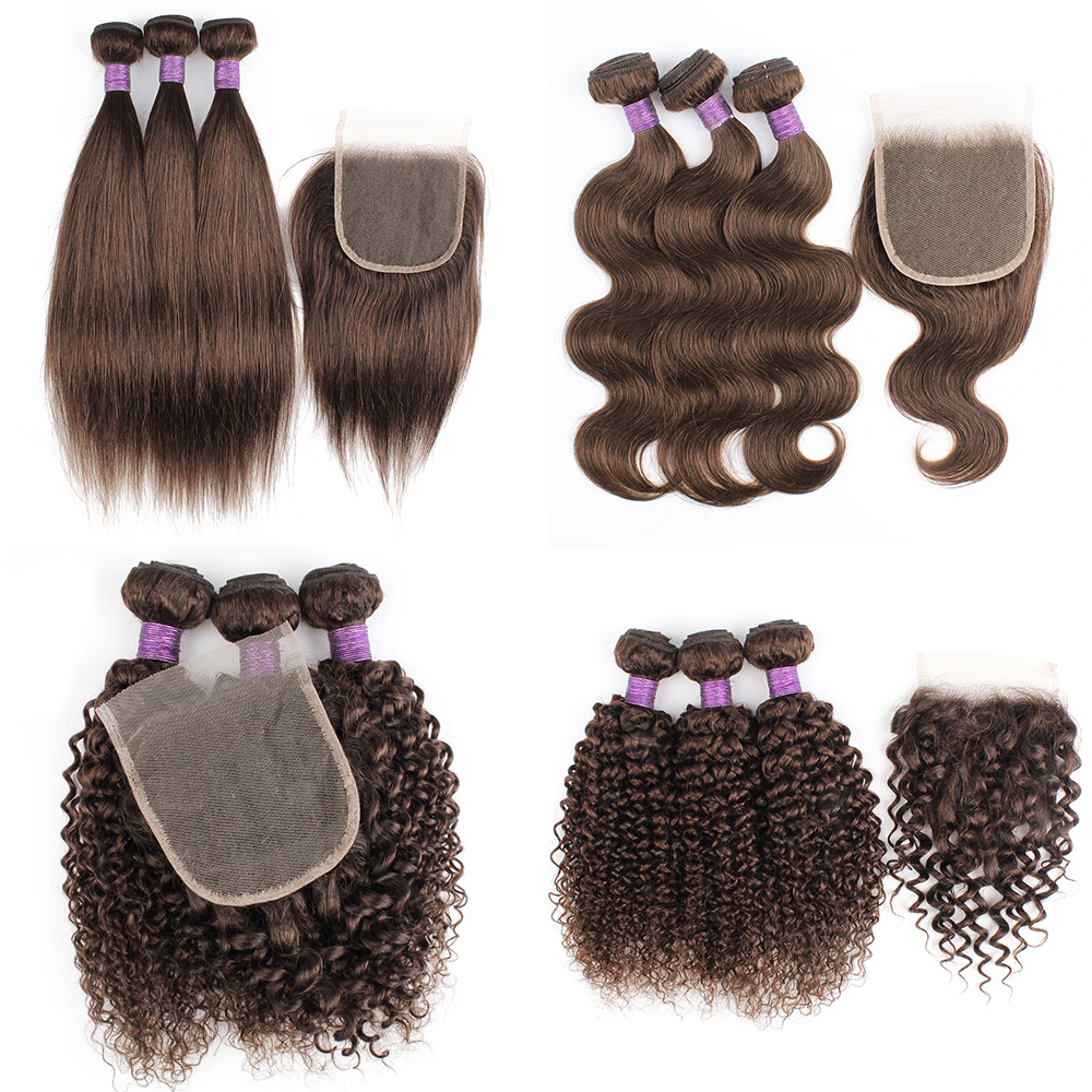 #2 #4 Brown color 3 bundles with closure 200g/set Brazilian Indian human hair cheap hair weft straight body jerry curly, Color #2 body
#2 #4 Brown color 3 bundles with closure 200g/set Brazilian Indian human hair cheap hair weft straight body jerry curly, Color #2 body