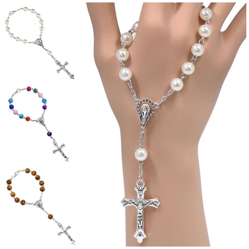 Catholic Rosary Prayer Beads Bracelet Cross Imitation Pearl Acrylic Bangles Fashion Wristband Fit Party Souvenirs Women 1 5nx E1
Catholic Rosary Prayer Beads Bracelet Cross Imitation Pearl Acrylic Bangles Fashion Wristband Fit Party Souvenirs Women 1 5nx E1
