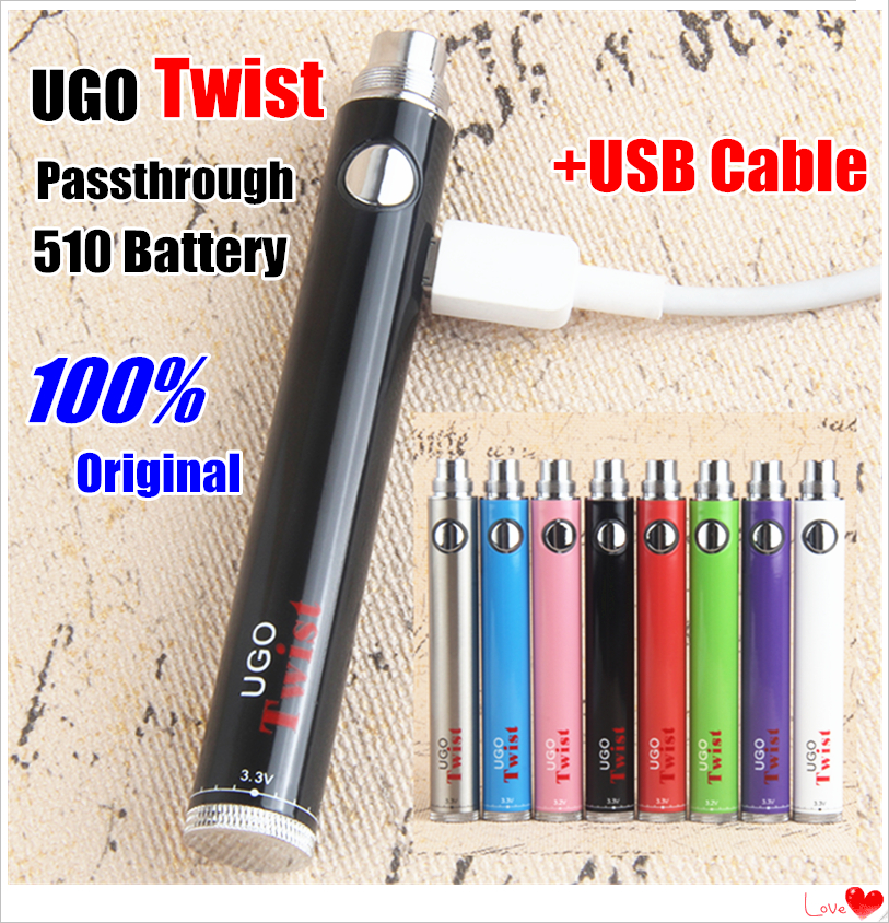 MOQ 10Pcs Authentic 100% EVOD Battery UGO Twist Mirco Pass through Vapes Pens Variable Voltage 510 Thread Batteries 3.2-4.8v Vape with USB Cable
MOQ 10Pcs Authentic 100% EVOD Battery UGO Twist Mirco Pass through Vapes Pens Variable Voltage 510 Thread Batteries 3.2-4.8v Vape with USB Cable