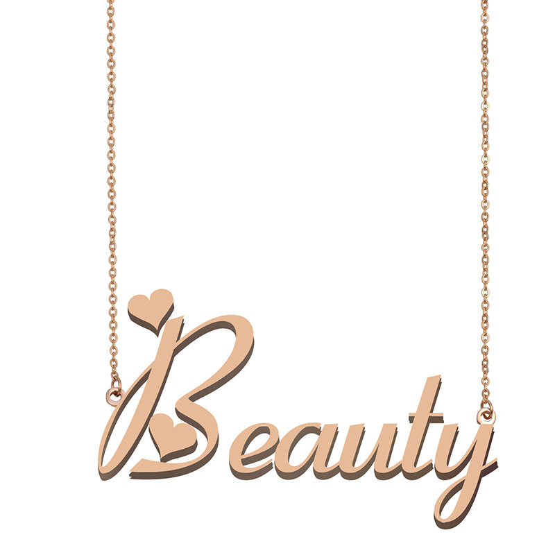 Beauty Name Necklace Pendant for Women Girls Birthday Gift Custom Nameplate Children Best Friends Jewelry 18k Gold Plated Stainless Steel, Silver
Beauty Name Necklace Pendant for Women Girls Birthday Gift Custom Nameplate Children Best Friends Jewelry 18k Gold Plated Stainless Steel, Silver