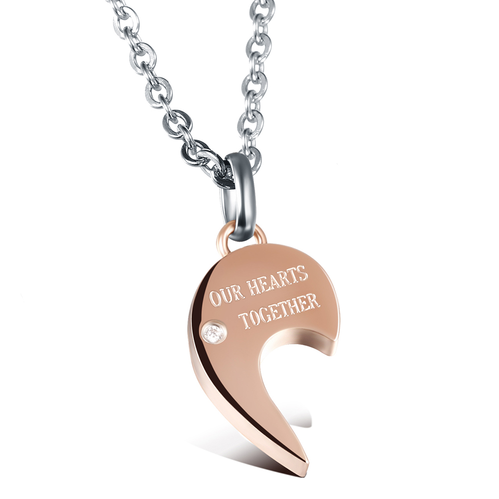 Couple Necklace Heart Shape Love Puzzle 316L Stainless Steel Pendant Necklaces For Lovers Valentine's Day Gift