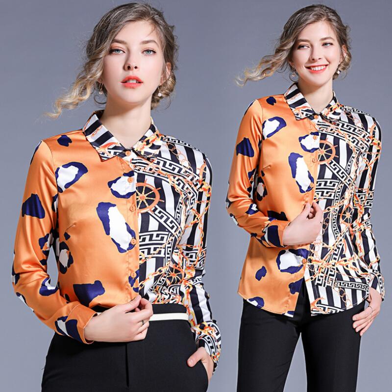 New Hot 2019 Spring Runway OL Women Fashion Print Long Sleeve Blouses Tops Ladies Luxury Casual Office Button Front Lapel Neck Slim Shirts, Customize
New Hot 2019 Spring Runway OL Women Fashion Print Long Sleeve Blouses Tops Ladies Luxury Casual Office Button Front Lapel Neck Slim Shirts, Customize