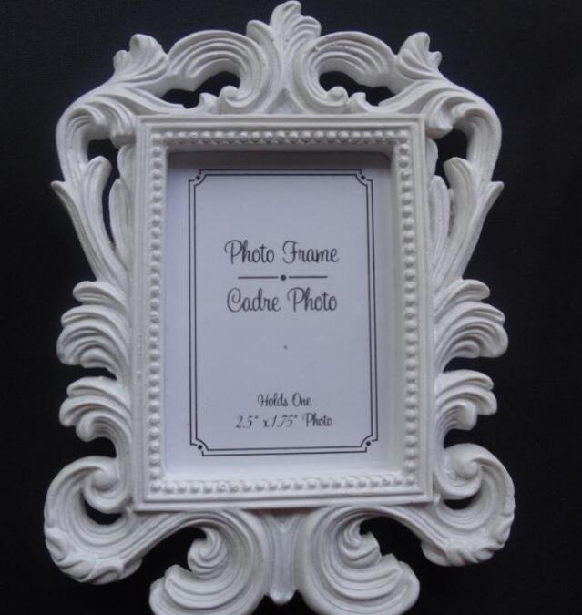 50pcs/Lot Victorian Style Resin White&Black Baroque Picture/Photo Frame Place Card Holder Bridal Wedding Shower Favors Gift