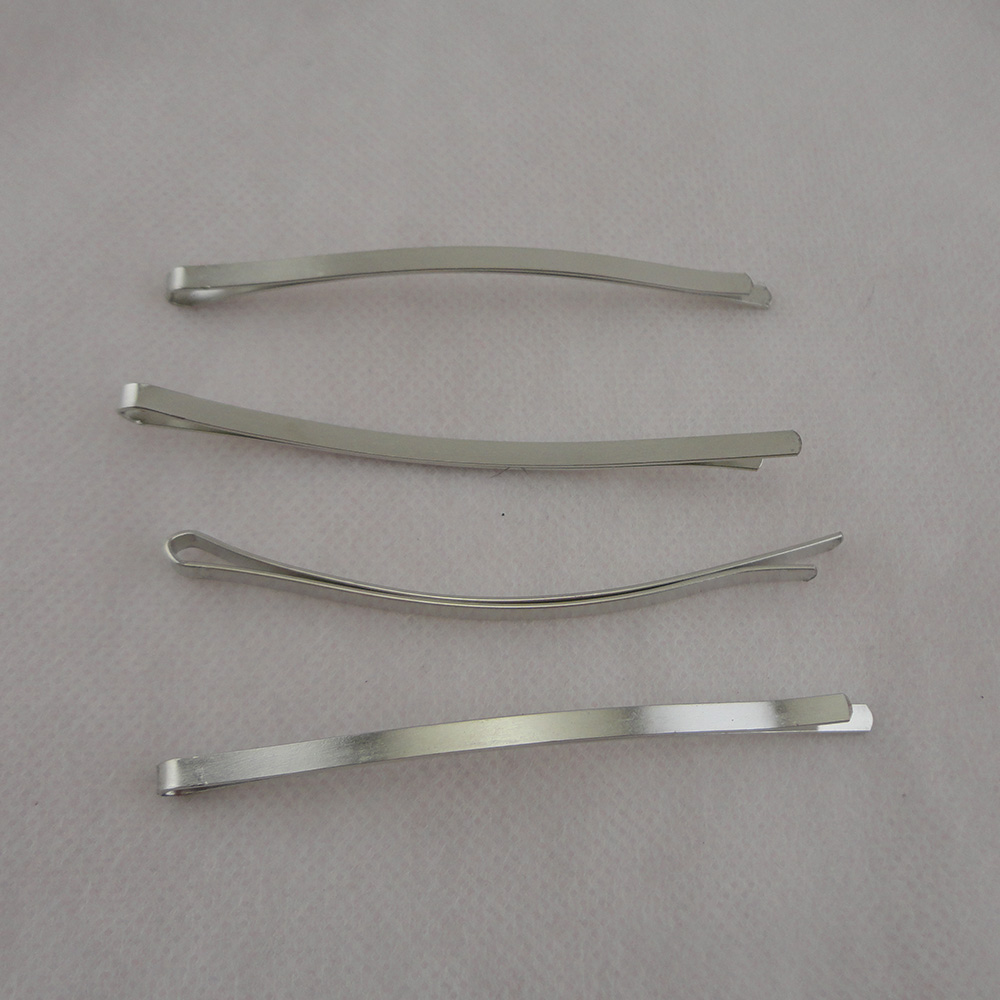 20PCS Silver 4mm*8.5cm 3.35" Plain Arched flat Metal Bobby Pins Hair slides for women nickle free lead Metal hair barrettes pins slide clips