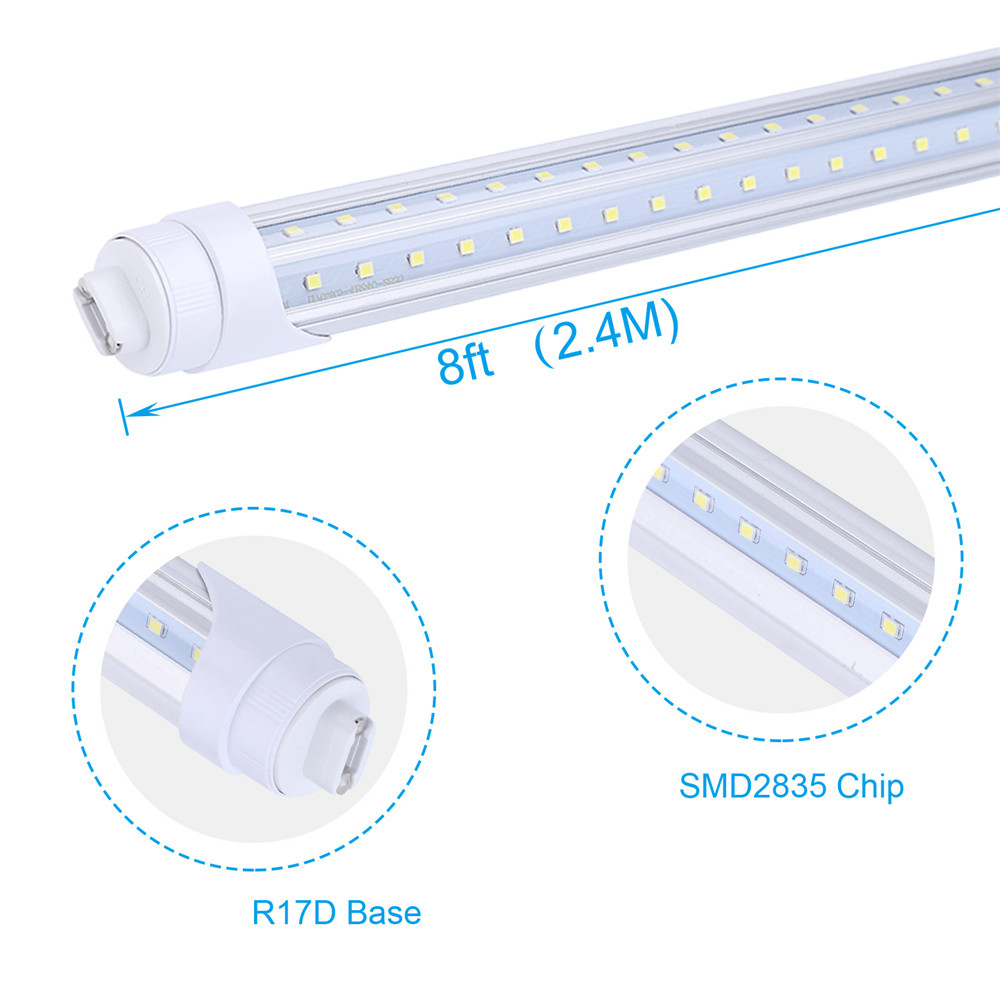 V Shaped Double row 8ft T8 rotatable Led Light Tubes R17D Rotating T8 Led bulbs 65W 45W Shop Light Warehouse Light
