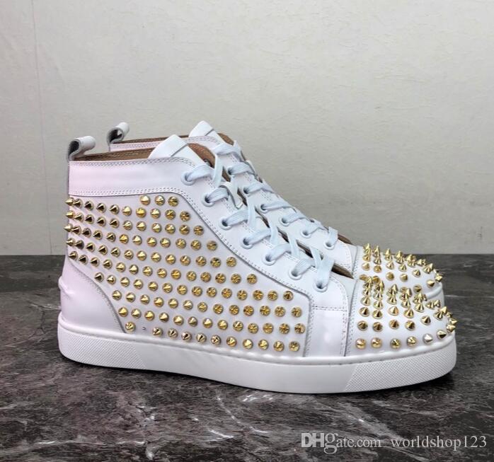 2019 Newest Luxury Designer Red Bottoms Men Women Shoes Fashion Suede With Spikes Loafers Rivets Designer Casual Dress Sneakers Soles Boots, Color 1
2019 Newest Luxury Designer Red Bottoms Men Women Shoes Fashion Suede With Spikes Loafers Rivets Designer Casual Dress Sneakers Soles Boots, Color 1