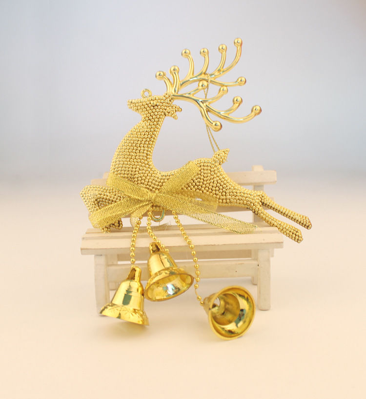 Home Christmas Tree Ornament Deer Chital Hanging Xmas Baubles Party Decoration Deer Christmas reindeer with bell trumpet 2016