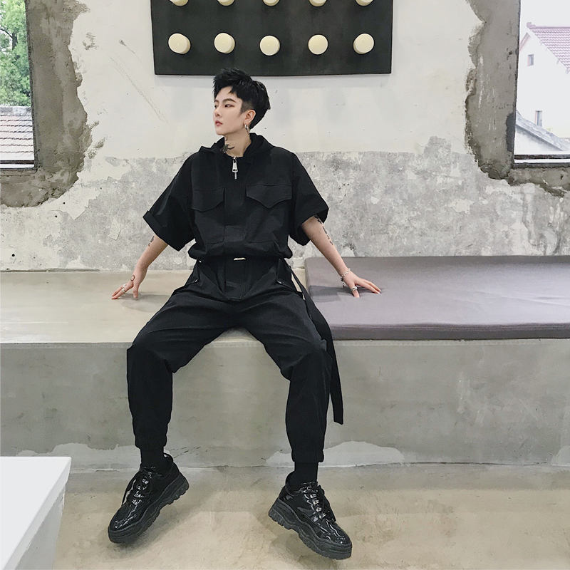 Men Short Sleeve Streetwear Hip Hop Hooded Jumpsuits Trousers Male Women Fashion Casual Cargo Pant Harem Overalls Pants, Black
Men Short Sleeve Streetwear Hip Hop Hooded Jumpsuits Trousers Male Women Fashion Casual Cargo Pant Harem Overalls Pants, Black