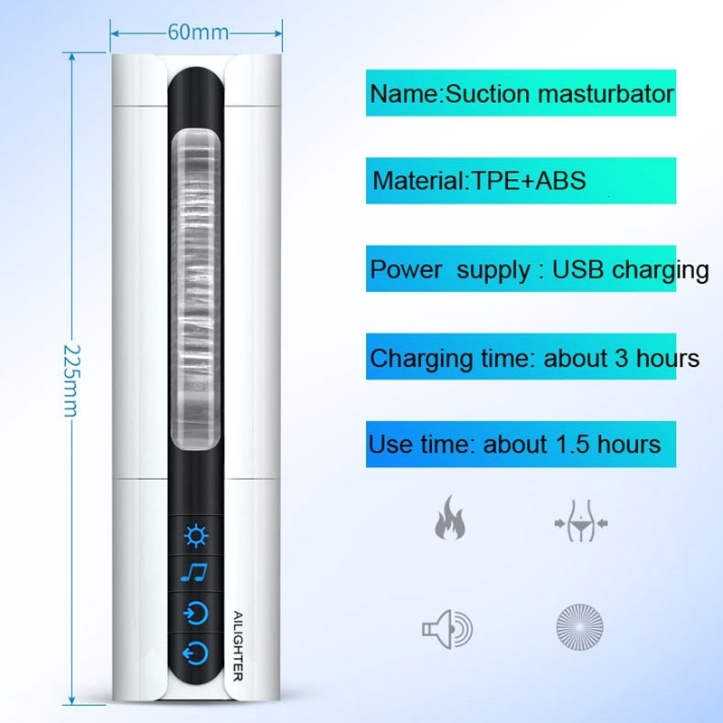 Intelligent Suction Male Masturbator Moaning Interactive Heating Sex Machine Induced Vibration Artificial Vagina Sex Toy for Men Y191011